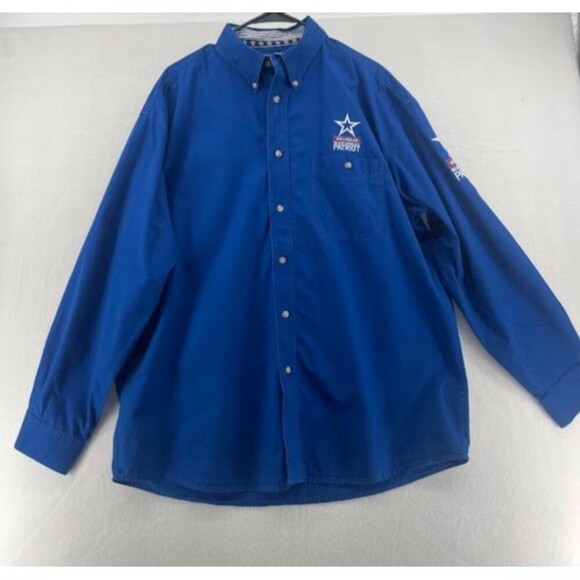 Wrangler Other - Wrangler National Patriot Blue Long Sleeve Casual Button Down Shirt Men's XL